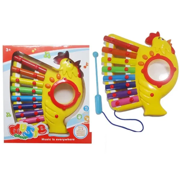 Xilofono a 8 tasti colorato a forma di pollo immagine 1