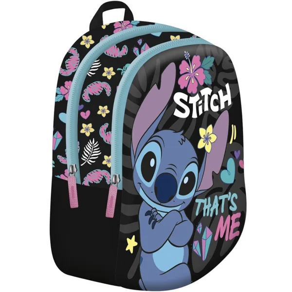 Zainetto per lasilo Disney Stitch Thats Me di colore nero 29x22x9 cm immagine 1
