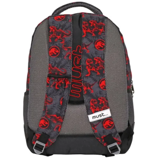 Zaino ergonomico arrotondato Jurassic World T-rex 33x18x43cm immagine 2