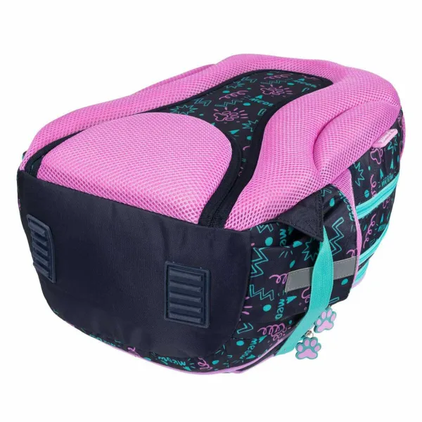 Zaino scolastico MLF Kitty Party con stampa di gattini, 4 scomparti, BPL58 40x29x19 cm immagine 3