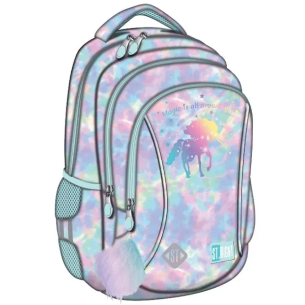 Zaino scolastico St.Right Magic Unicorn, modello BP26, 39x27x17 cm immagine 1