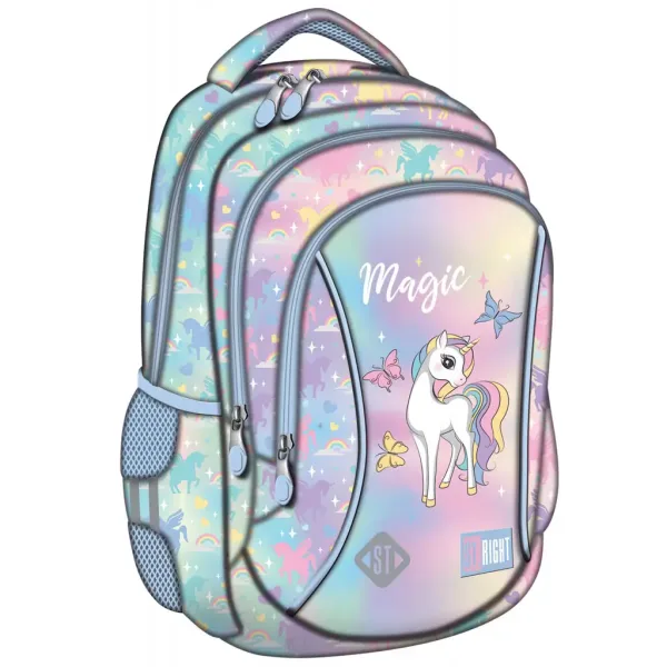 Zaino scolastico St.Right Magic Unicorn, zaino BP26 39x27x17cm immagine 1