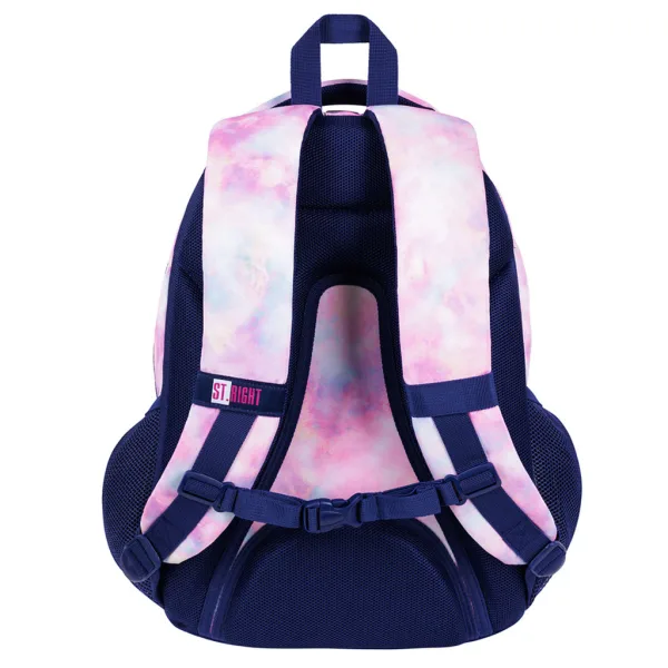 Zaino scolastico St.Right Pink Sky a tre scomparti, 42x30x19 cm immagine 4