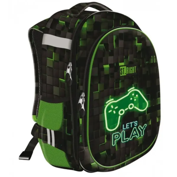 Zaino scolastico a due scomparti St.Right Dark Game, 39x30x18cm immagine 2