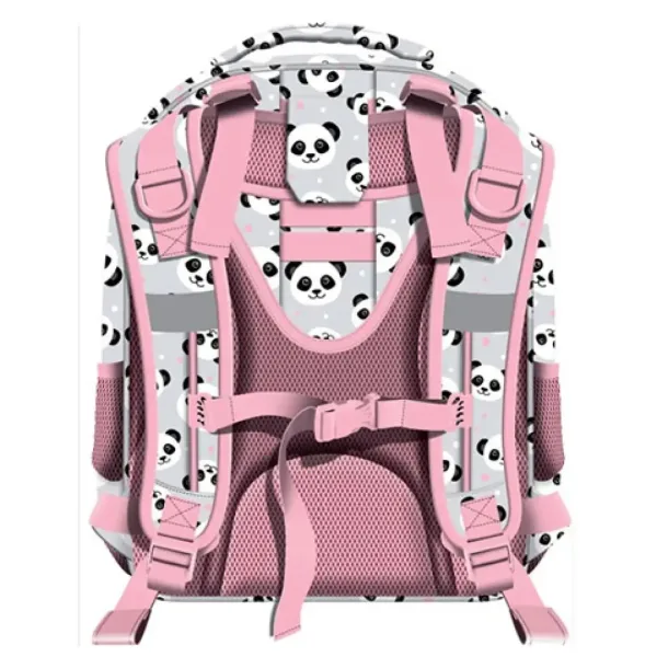 Zaino scolastico a due scomparti St.Right Grey Panda, 39x29x17cm immagine 2