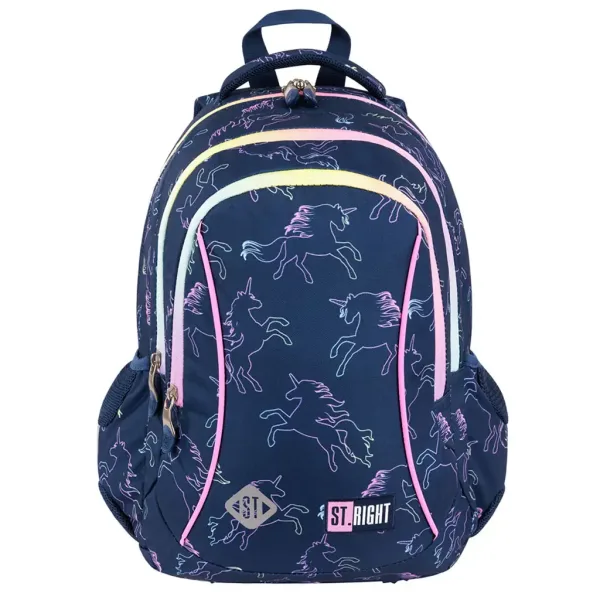 Zaino scolastico a tre scomparti St.Right Dream unicorno, 39x27x17cm immagine 1
