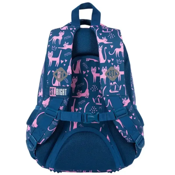 Zaino scolastico a tre scomparti St.Right Lazy Cats, 39x27x17cm immagine 3