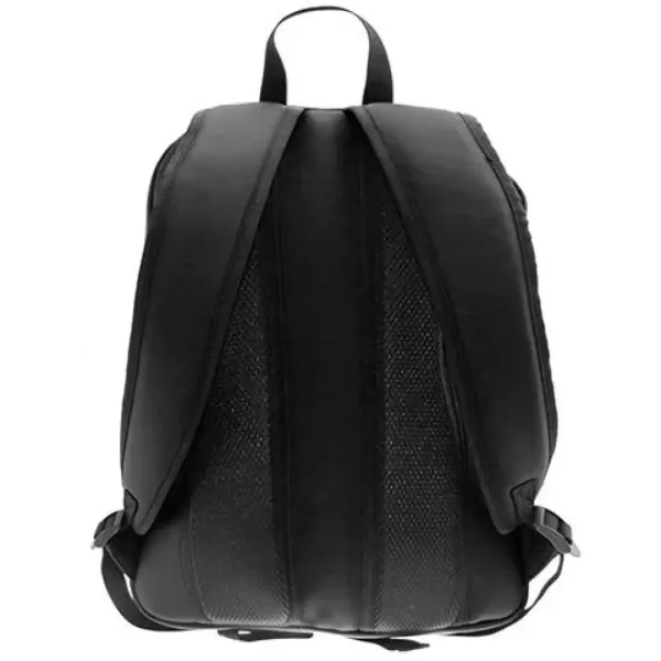 Zaino scolastico arrotondato effetto pelle nera, 30x13x41 cm immagine 2