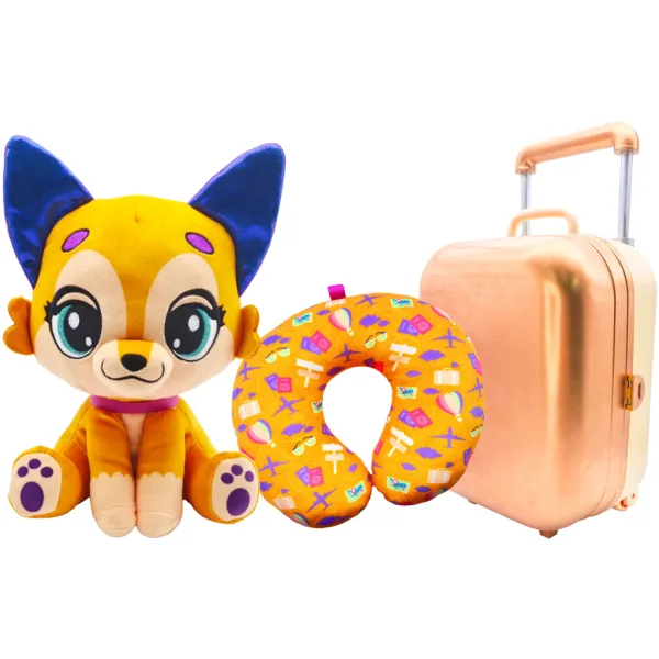 Amici da viaggio – Solly Safari 2 Soma deserto peluche volpe con valigia e cuscino per il collo immagine 2