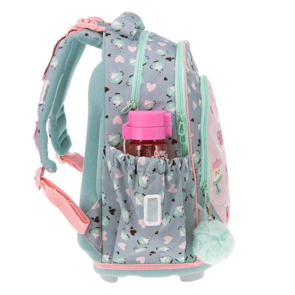 Ars Una: zaino scolastico anatomico "Cute Animals Tea Party" a tema gatti, 33×43×22 cm immagine 2