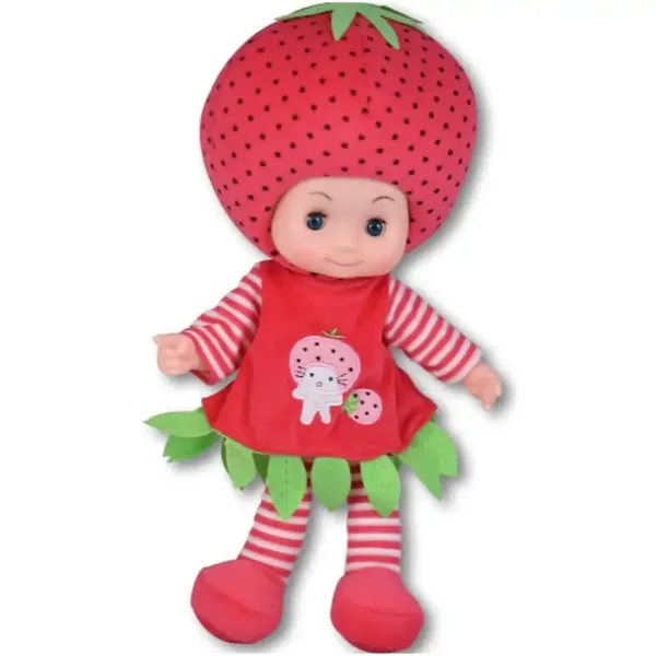 Bambola con corpo di straccio in costume di mela o fragola da 36 cm 1 pz immagine 2