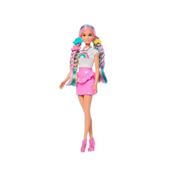 Barbie: Bambola con capelli arcobaleno scintillanti e accessori - Mattel immagine 3