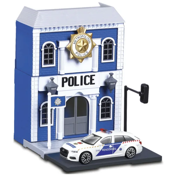 Bburago city - Audi A6 auto della polizia e stazione di polizia 1 /43 immagine 3