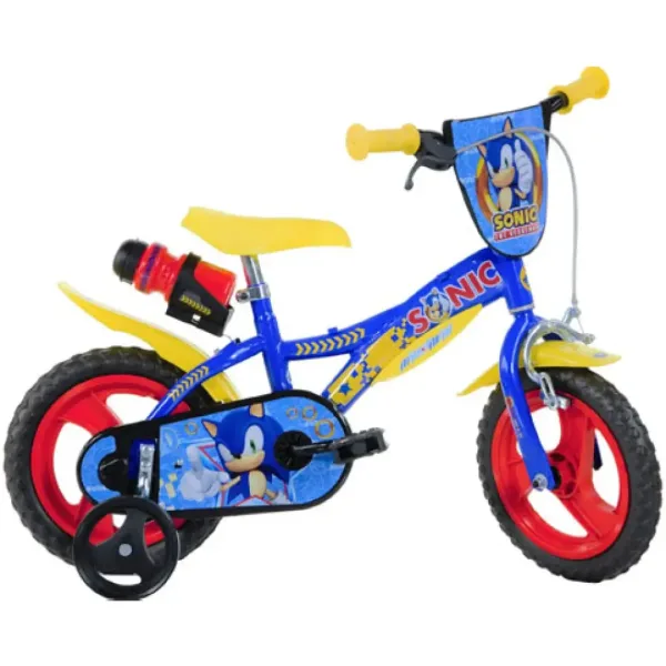 Bicicletta per bambini Sonic blu-gialla taglia 12 - Bicicletta Dino Bikes immagine 1
