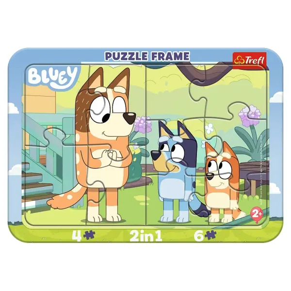 Bluey 2 in 1 puzzle per bambini con cornice - Trefl immagine 1