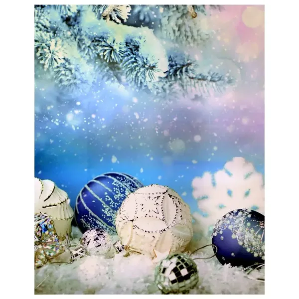 Borsa regalo con motivo di decorazioni natalizie 26x32x12,5cm immagine 1