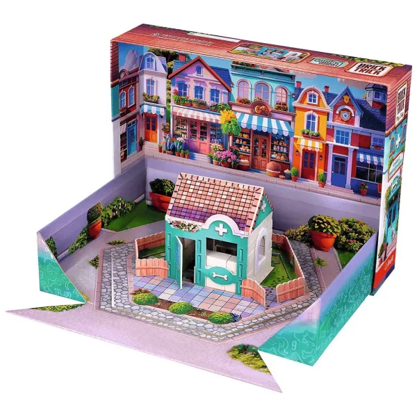 Brick Trick costruiamo con i mattoncini: Il mio città Clinica veterinaria 50 pezzi gioco di costruzione - Trefl immagine 2