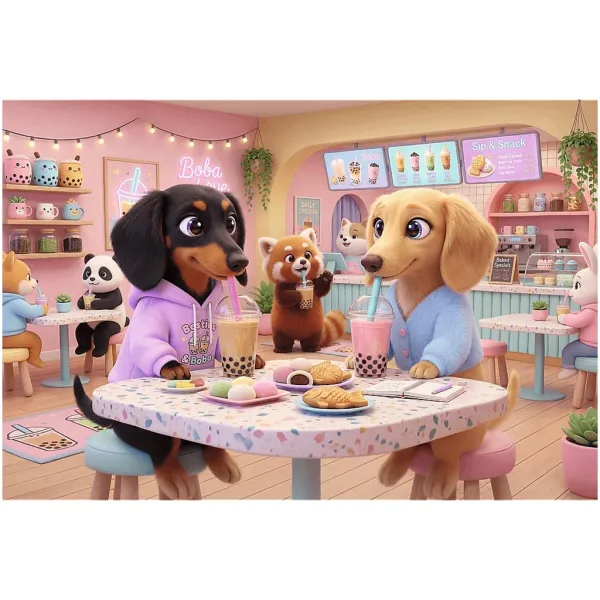 Cani Dachshund in un Caffè Puzzle da 300 Pezzi - Trefl immagine 2