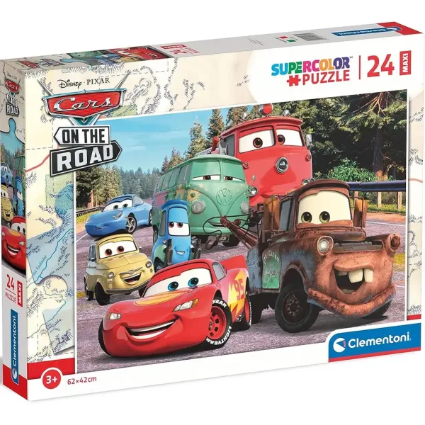Cars Puzzle maxi supercolor da 24 pezzi - Clementoni immagine 1