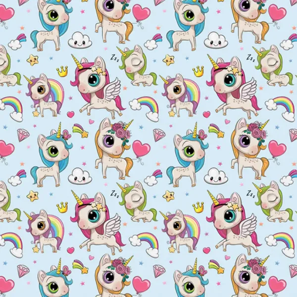 Carta da regalo con stampa di unicorno carino 100x70cm immagine 1