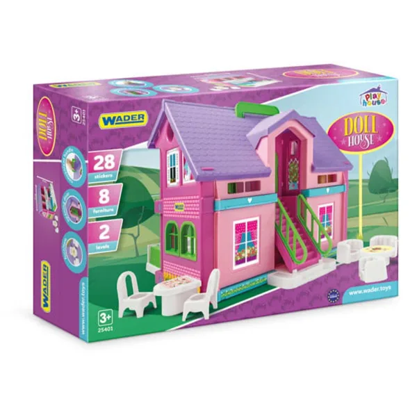 Casa delle bambole a 2 piani con mobili - Wader immagine 3