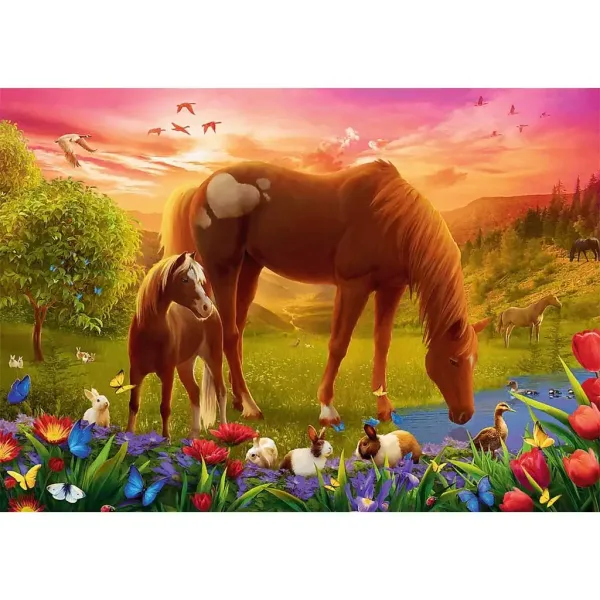 Cavalli nel prato puzzle 500 pezzi - Trefl immagine 2