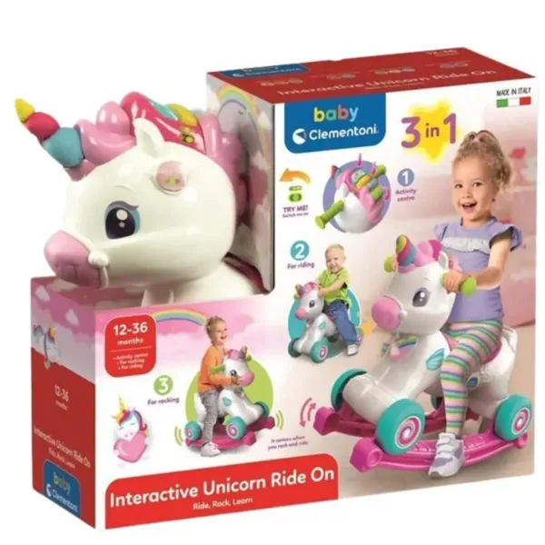 Clementoni Baby: altalena interattiva 3 in 1 unicorno immagine 1