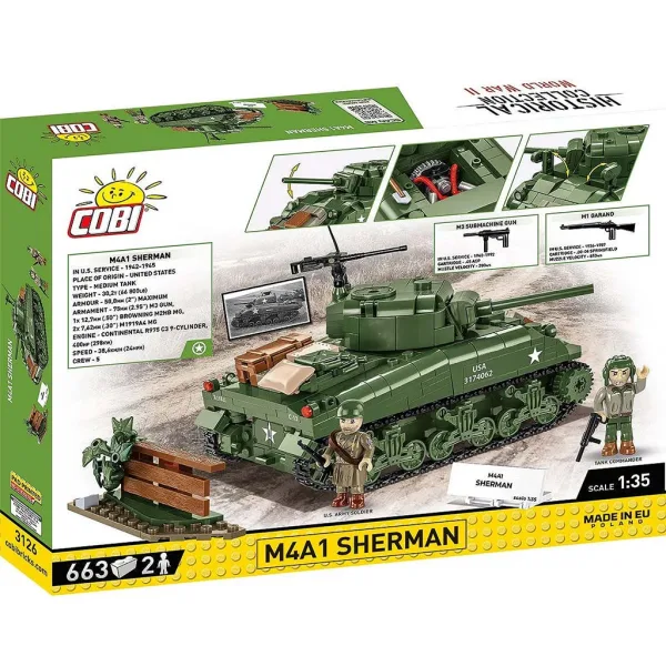 COBI: Gioco di costruzione carro armato M4A1 Sherman (3126) immagine 7