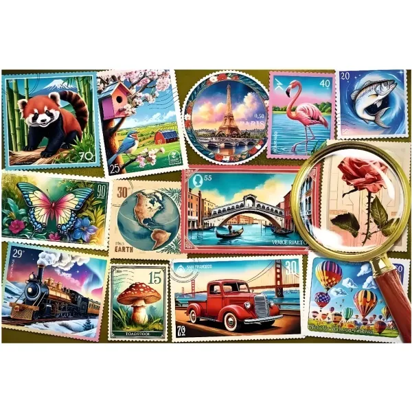 Collezione di francobolli puzzle Easy Piece 300 pezzi - Trefl immagine 2