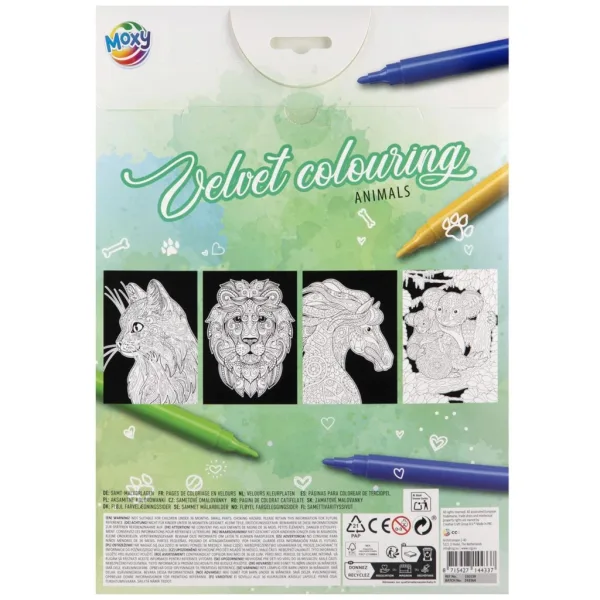 Coloring book in felt with 4 animal pages immagine 2