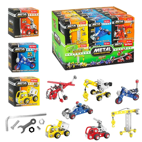 Costruzione metallica: Gioco di costruzione con veicoli in metallo in diverse varianti 1 pezzo immagine 2