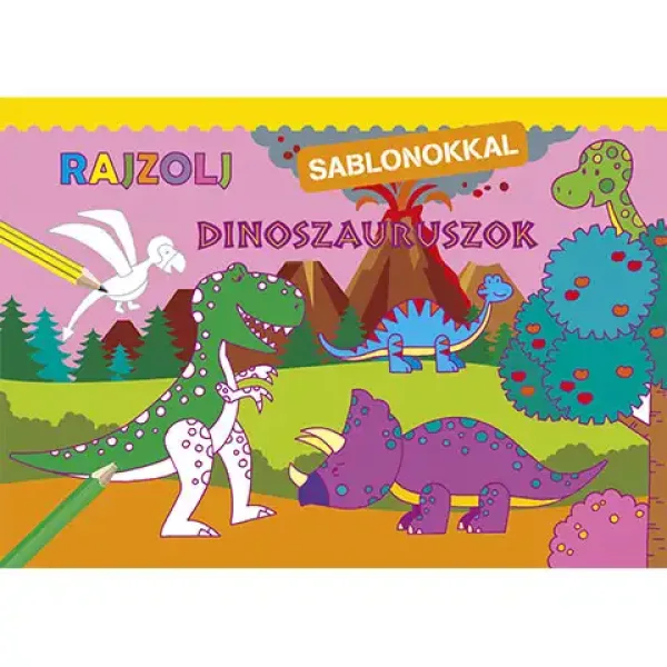 Disegna con stencil - Dinosauri da colorare immagine 1