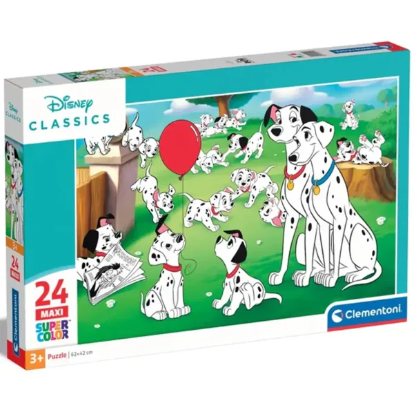 Disney classici: 101 Dalmata puzzle maxi supercolor da 24 pezzi - Clementoni immagine 1
