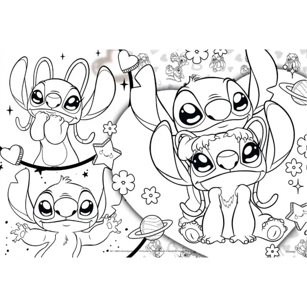 Disney Stitch puzzle 2 in 1 da 250 pezzi e da colorare, 50 x 35 cm - Lisciani immagine 2