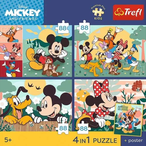 Disney Topolino e i suoi amici – puzzle Premium Plus Kids da 4 x 88 pezzi – Trefl immagine 2
