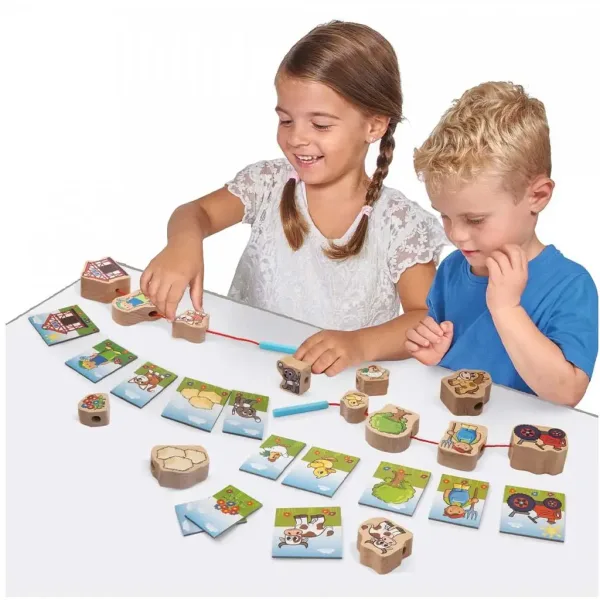 Eichhorn: Gioco di legno con lacci da fattoria 13 pezzi - Simba Toys immagine 3