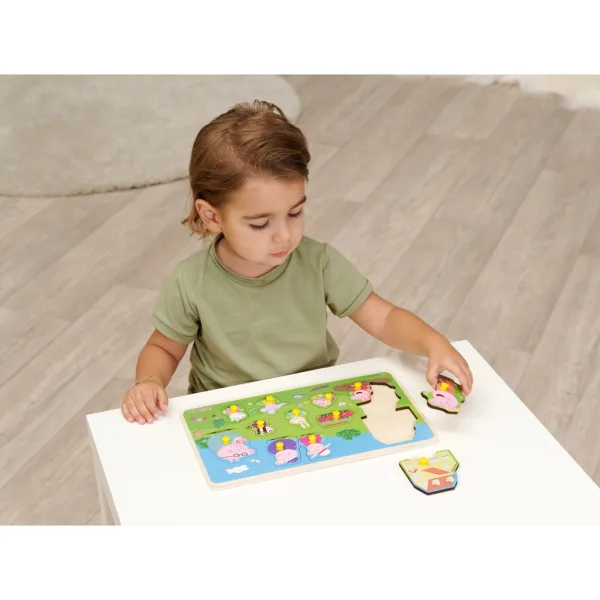 Eichhorn: puzzle a incastro con forme in legno e pomelli Peppa Pig, 13 pezzi immagine 2