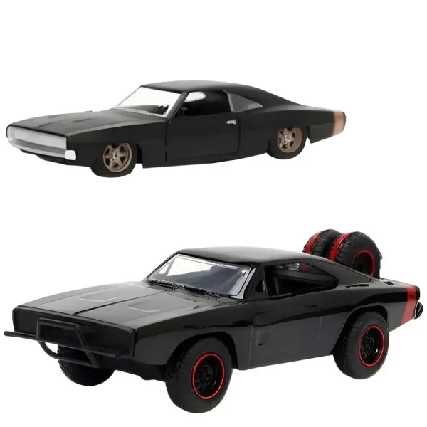 Fast & Furious: Dom Toretto Dodge Charger R/T 1970 & Dodge Charger Widebody 1968 auto in metallo 2 pezzi confezione scala 1/32 13cm - Jada Toys immagine 2