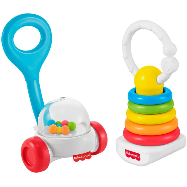 Fisher-Price: set di sonagli colorati da 2 pezzi per bambini - Mattel immagine 2