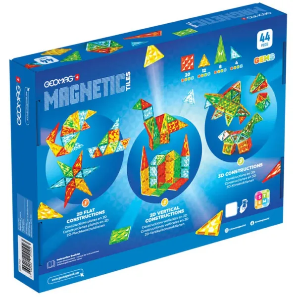 Geomag Piastrelle Magnetiche Gems gioco di costruzione magnetico 44 pezzi immagine 4