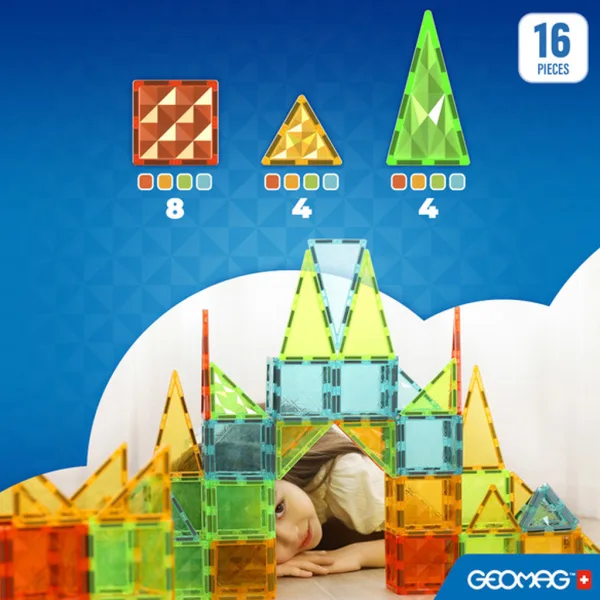 Geomag: Piastrelle Magnetiche Gems set di mattoncini magnetici da 16 pezzi immagine 2