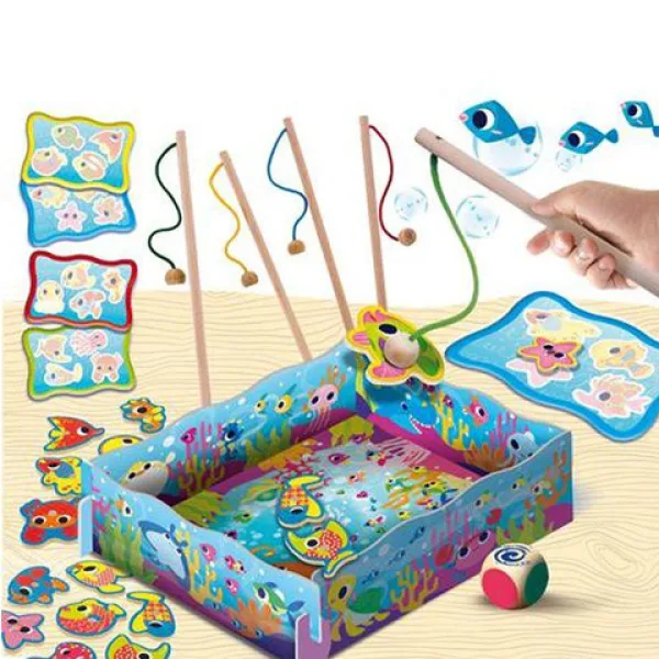 Gioco da pesca magnetico in legno Montessori immagine 2