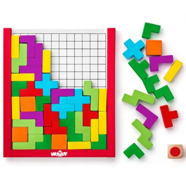 Gioco di puzzle tetris in legno colorato - Woodyland immagine 2