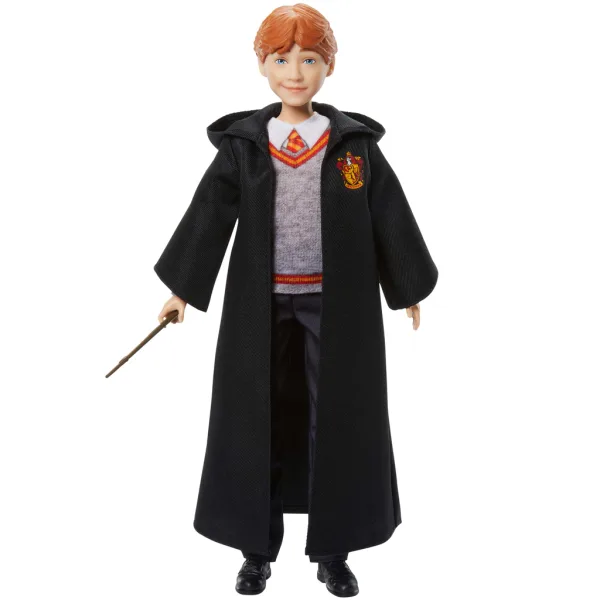 Harry Potter: Bambola Ron Weasley con mantello e bacchetta magica - Mattel immagine 2