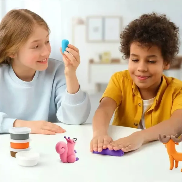 Hey Clay: Grande set di pasta da modellare con applicazione telefonica - Animali della foresta immagine 4