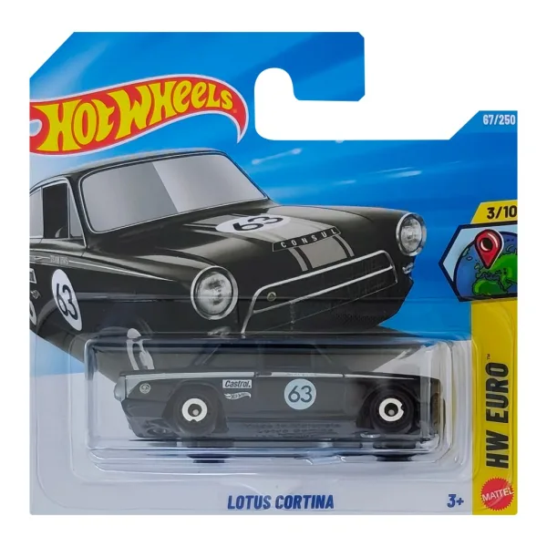 Hot Wheels: Lotus Cortina auto nera 1/64 - Mattel immagine 1