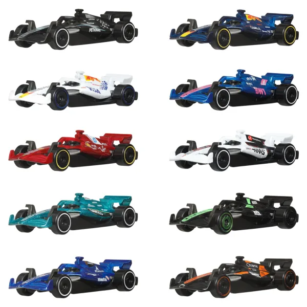 Hot Wheels Macchinine: Set di 10 Pezzi F1 - Mattel immagine 2