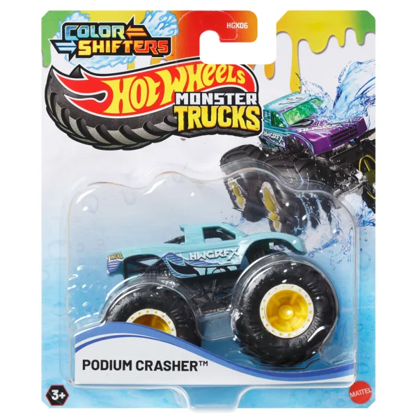 Hot Wheels Monster Trucks: Macchinina Cambia Colore - Podium Crasher - Mattel immagine 1
