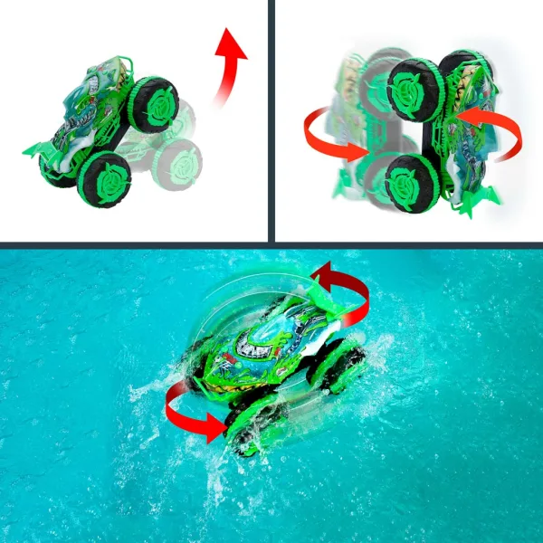 Hot Wheels Monster Trucks Radiocomandato Amphibious Great Bite 1/15 - Mattel immagine 3