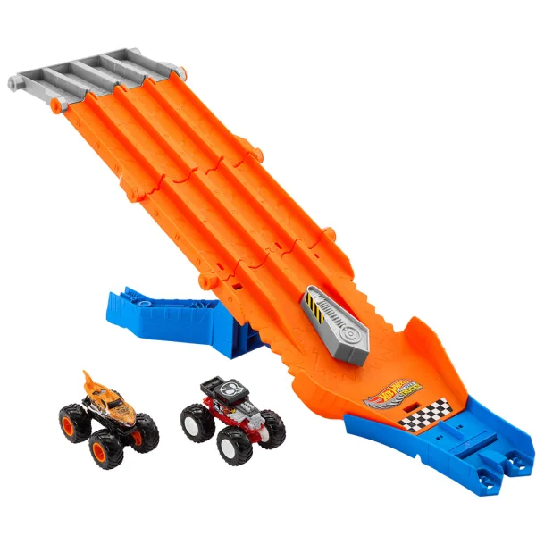 Hot Wheels Monster Trucks: Set di pista di inseguimento con 2 macchinine - Mattel immagine 2